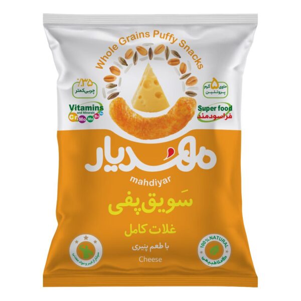 سویق پفی غلات کامل با طعم پنیری